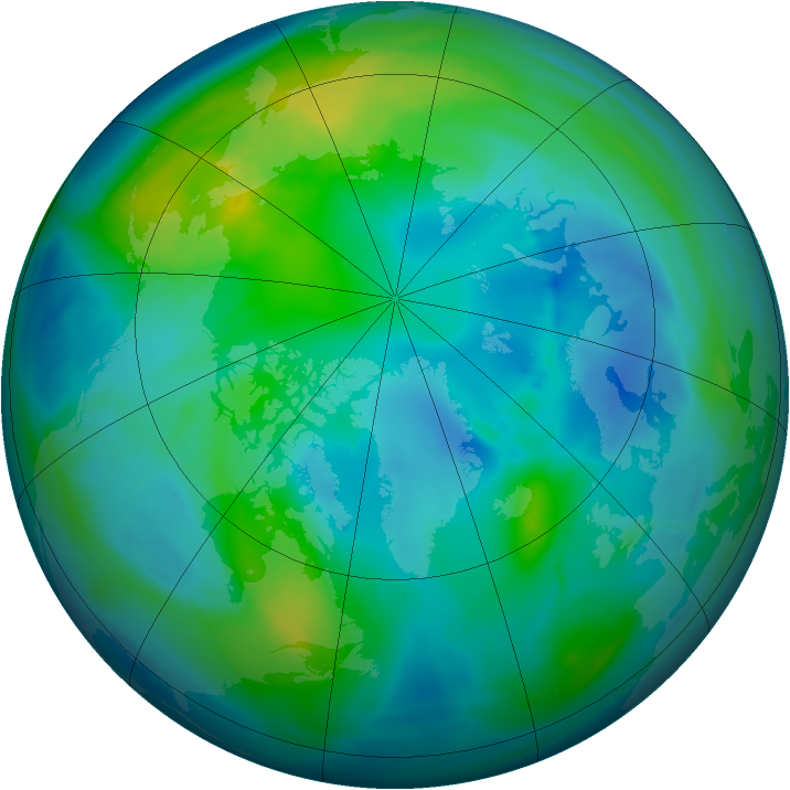 Arctic ozone map for 16 October 2006